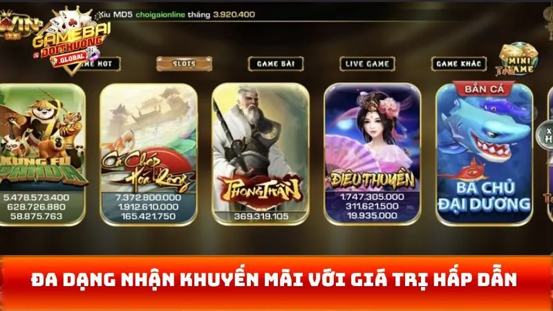 Đa dạng nhận khuyến mãi với giá trị hấp dẫn