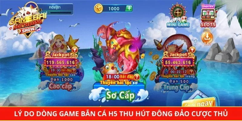 Lý do dòng game bắn cá H5 thu hút đông đảo cược thủ